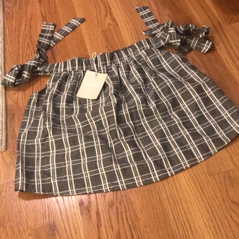 Gray and White Plaid Shirt